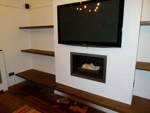 walnut shelving