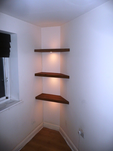 home office cabinets and long shelving installations